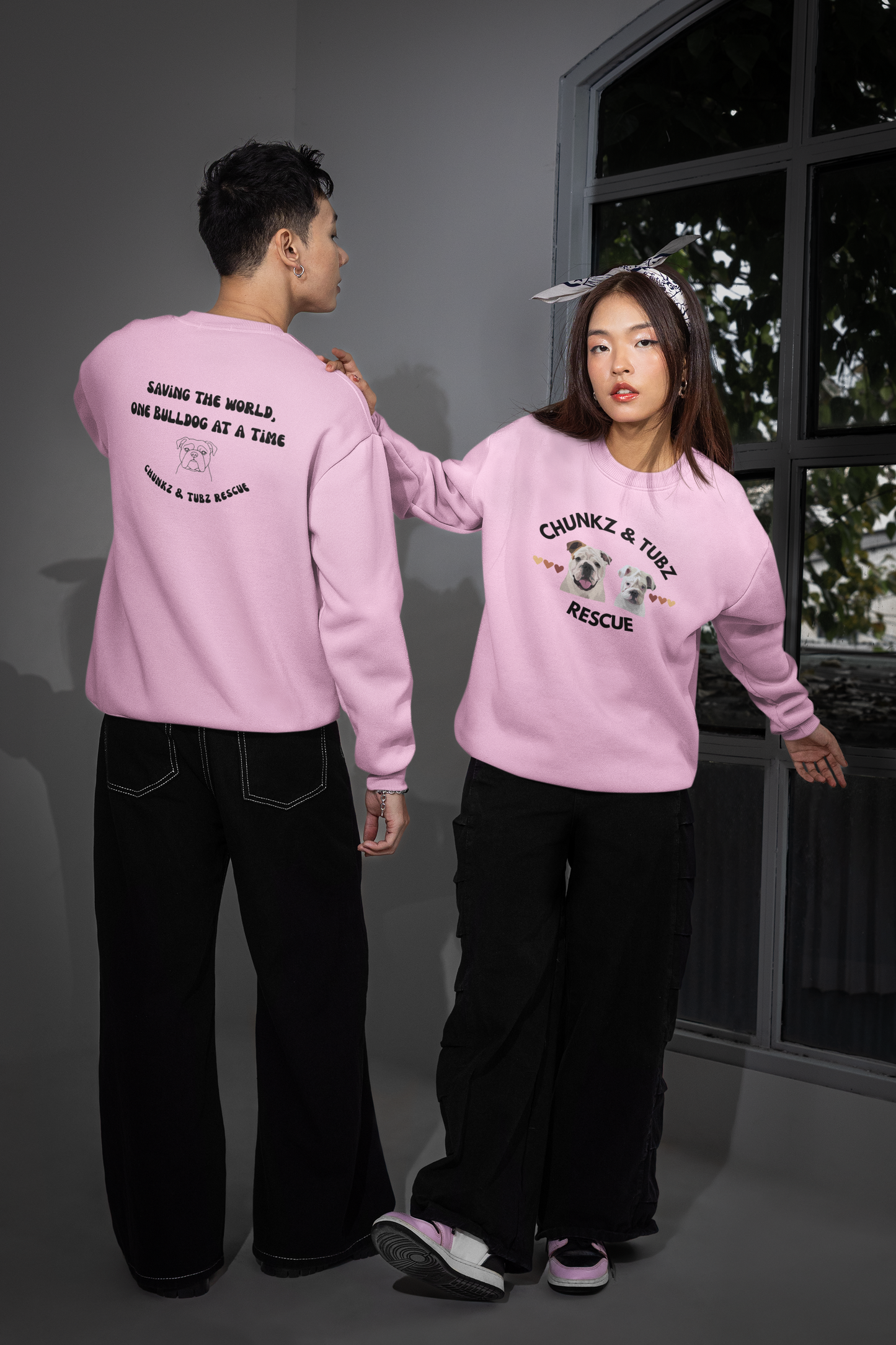 Chunkz & Tubz Rescue Sweatshirt —Large Logo Crewneck Sweatshirt - Ruff Life Rescue Wear
