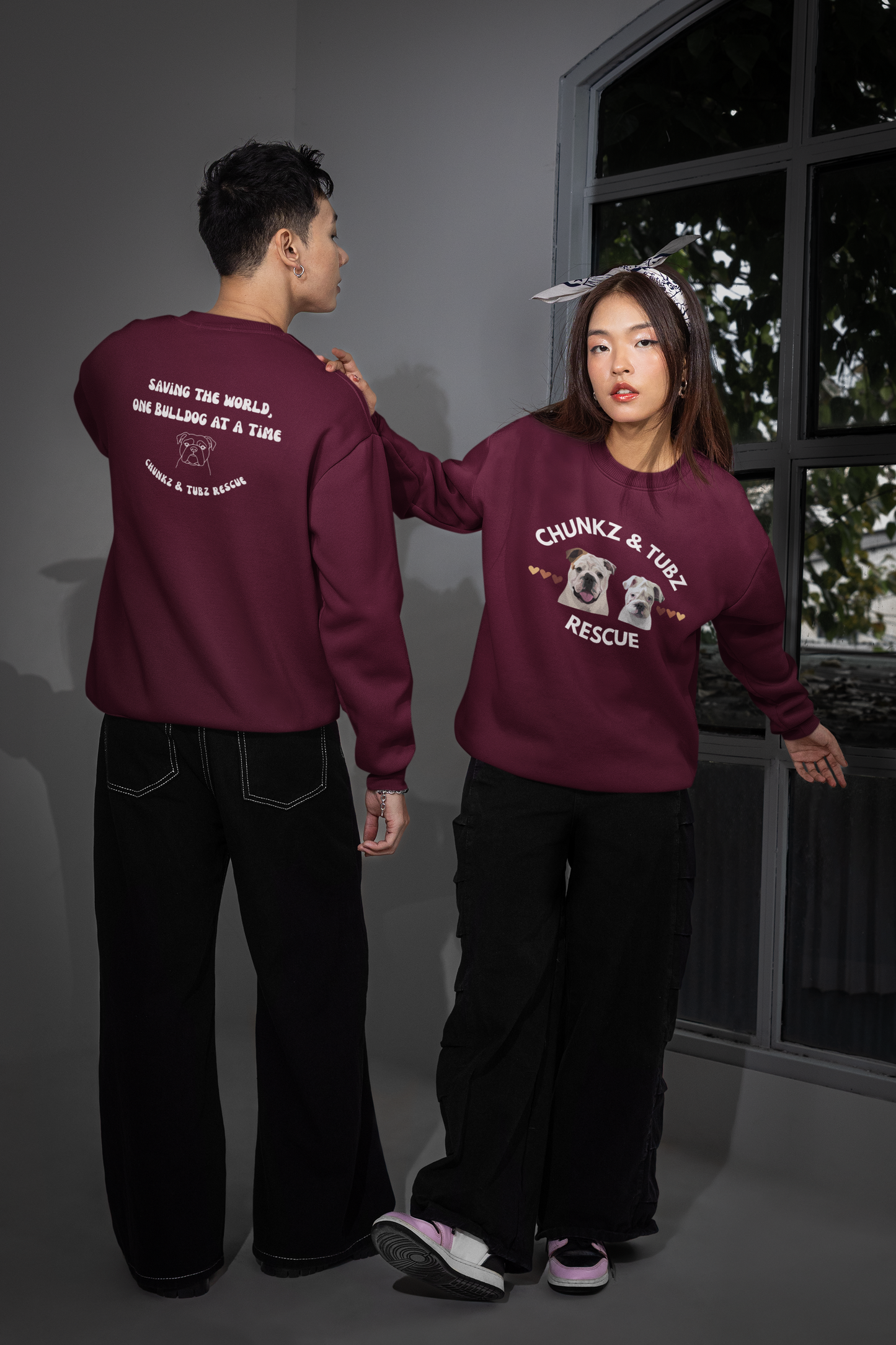 Chunkz & Tubz Rescue Sweatshirt —Large Logo Crewneck Sweatshirt - Ruff Life Rescue Wear
