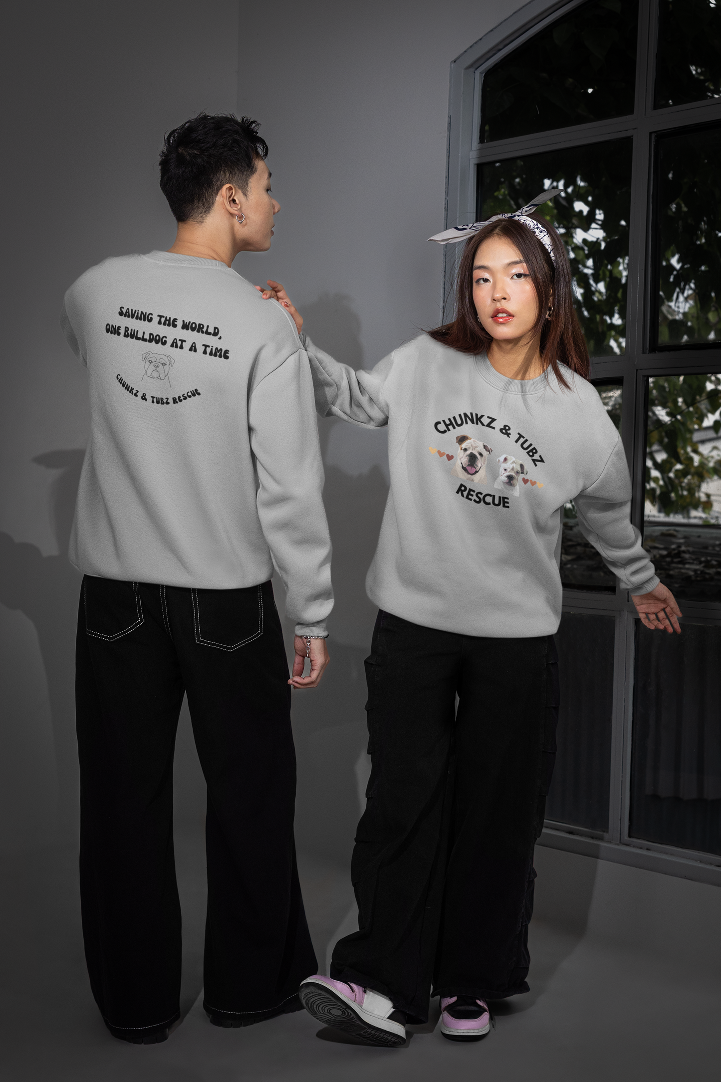Chunkz & Tubz Rescue Sweatshirt —Large Logo Crewneck Sweatshirt - Ruff Life Rescue Wear