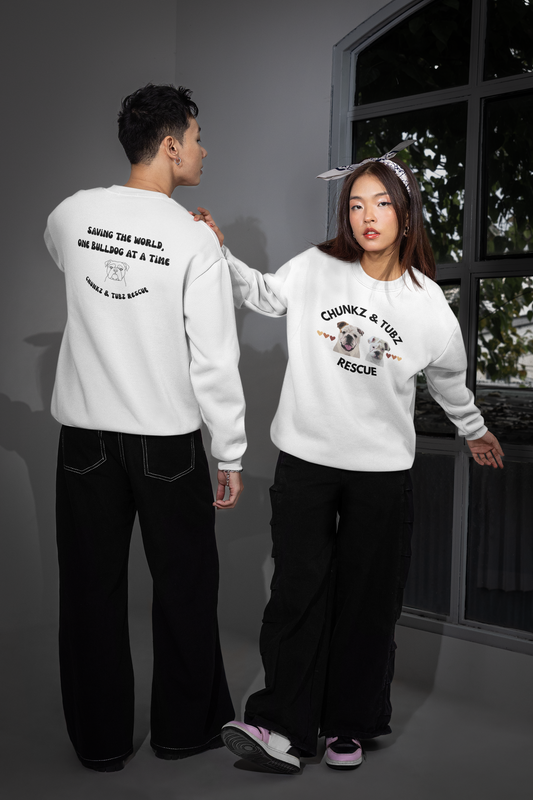 Chunkz & Tubz Rescue Sweatshirt —Large Logo Crewneck Sweatshirt - Ruff Life Rescue Wear