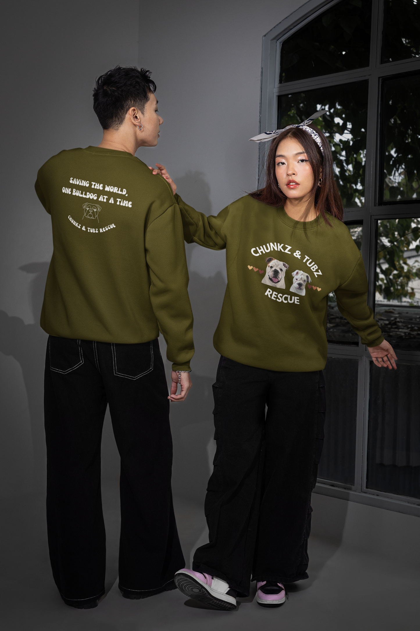 Chunkz & Tubz Rescue Sweatshirt —Large Logo Crewneck Sweatshirt - Ruff Life Rescue Wear