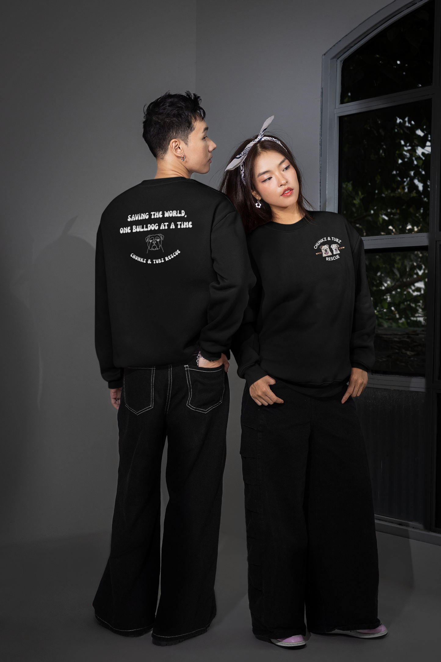 Chunkz & Tubz Rescue Sweatshirt — Small Logo Crewneck Sweatshirt - Ruff Life Rescue Wear