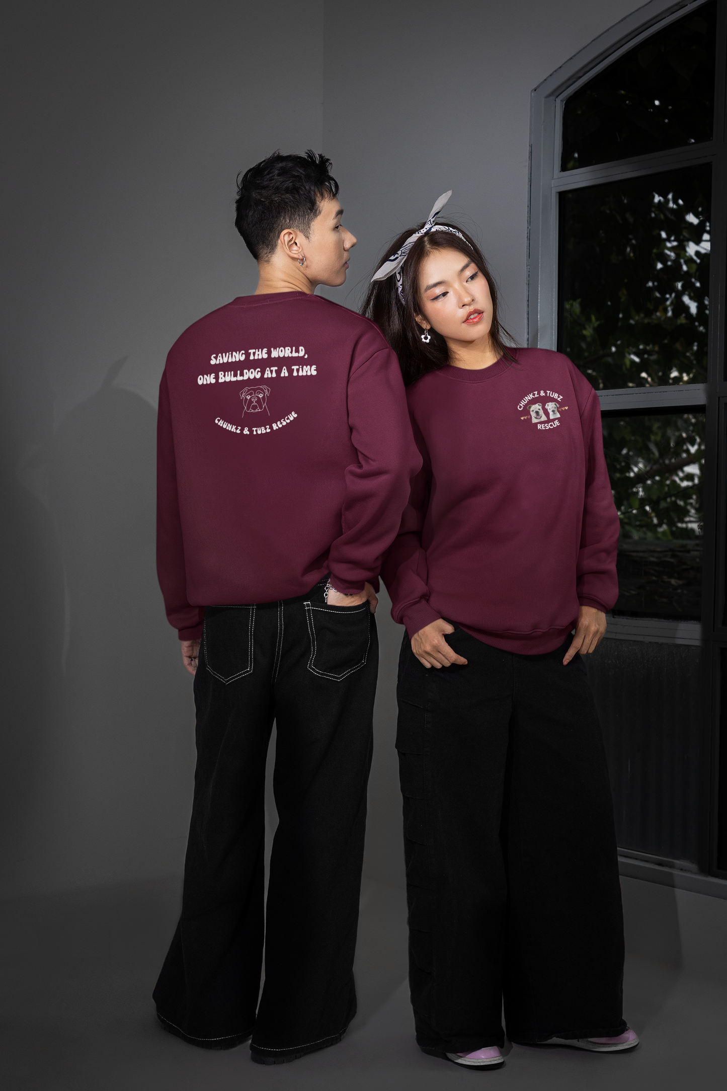 Chunkz & Tubz Rescue Sweatshirt — Small Logo Crewneck Sweatshirt - Ruff Life Rescue Wear
