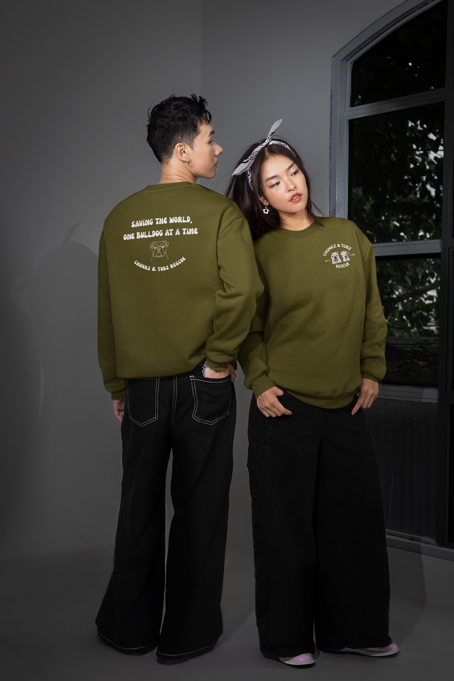 Chunkz & Tubz Rescue Sweatshirt — Small Logo Crewneck Sweatshirt - Ruff Life Rescue Wear