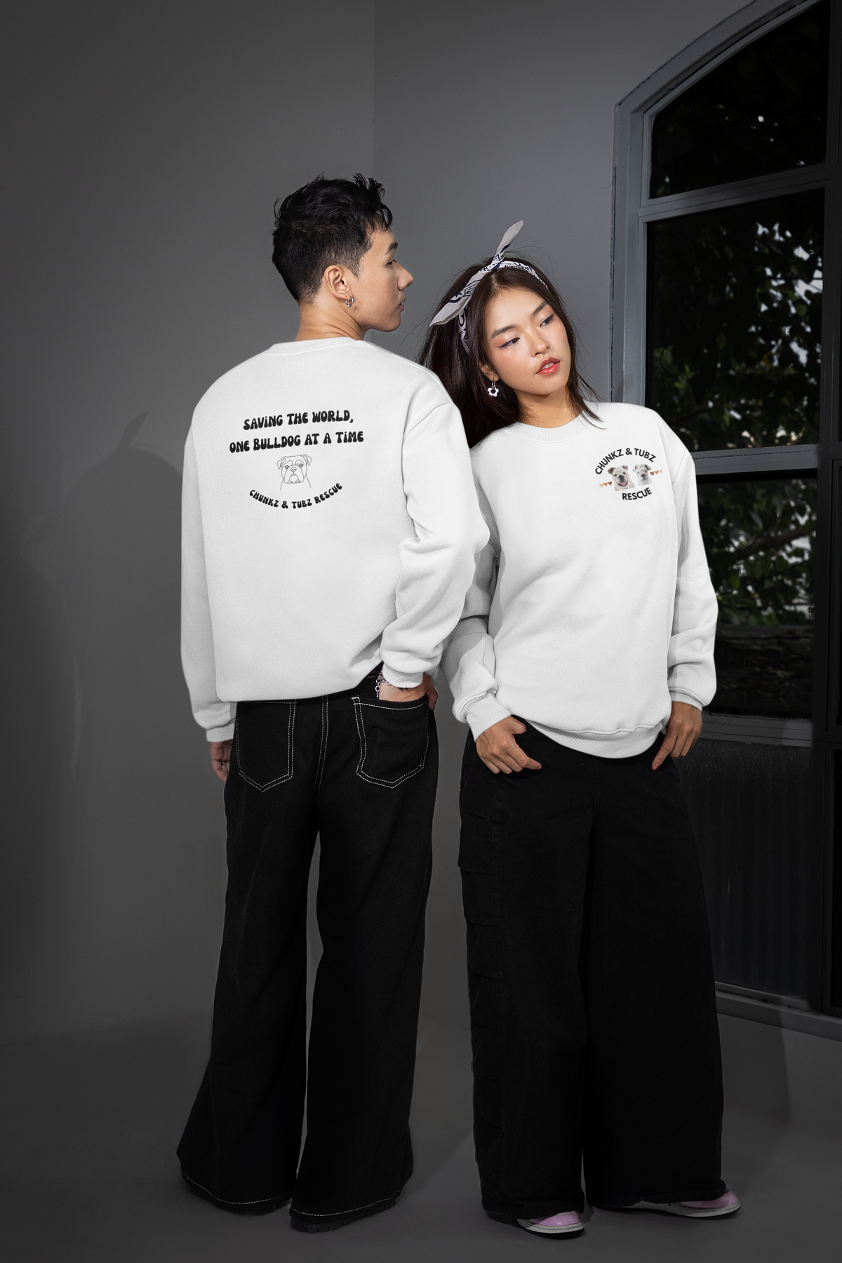 Chunkz & Tubz Rescue Sweatshirt — Small Logo Crewneck Sweatshirt - Ruff Life Rescue Wear