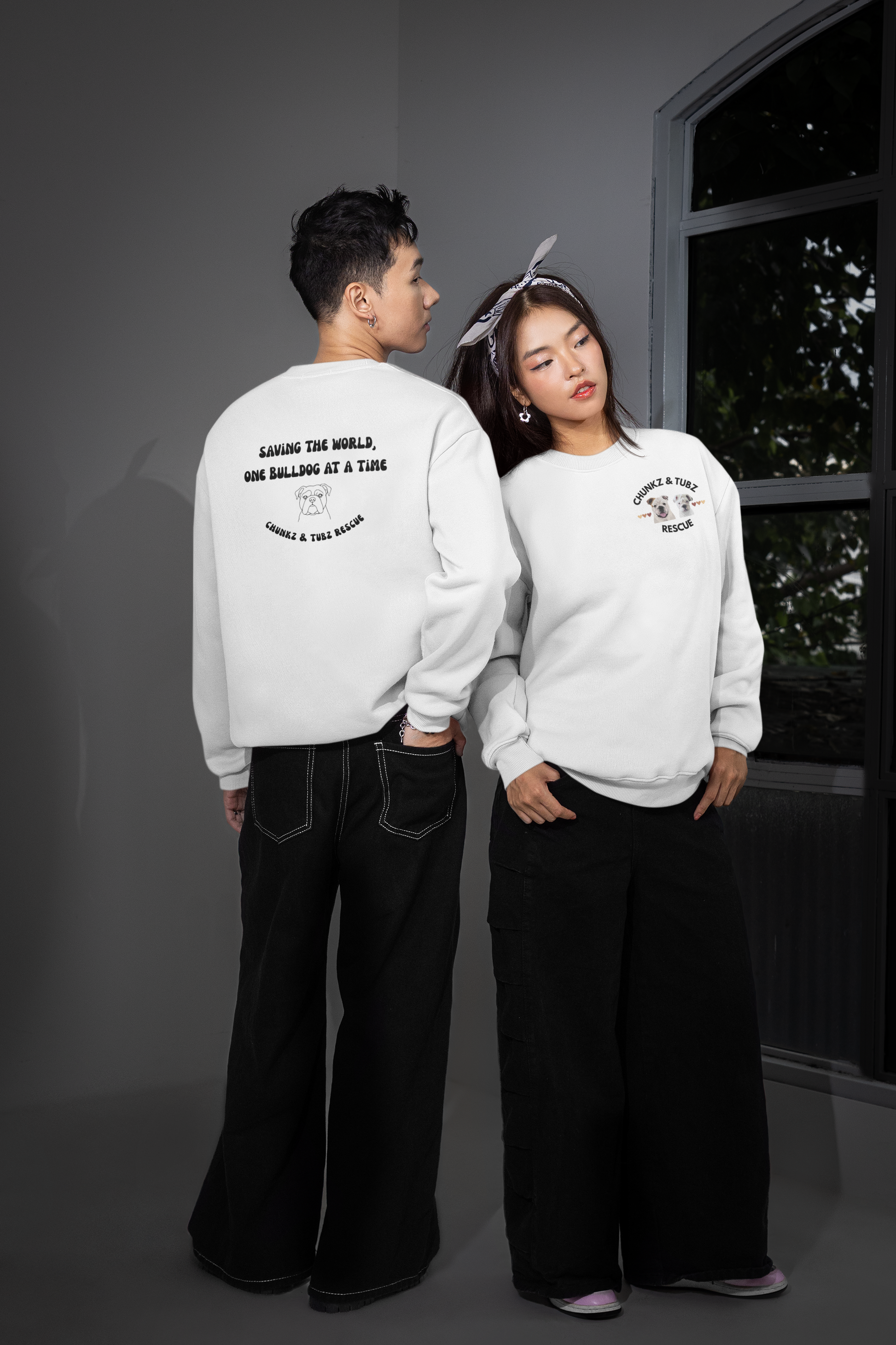 Chunkz & Tubz Rescue Sweatshirt — Small Logo Crewneck Sweatshirt - Ruff Life Rescue Wear