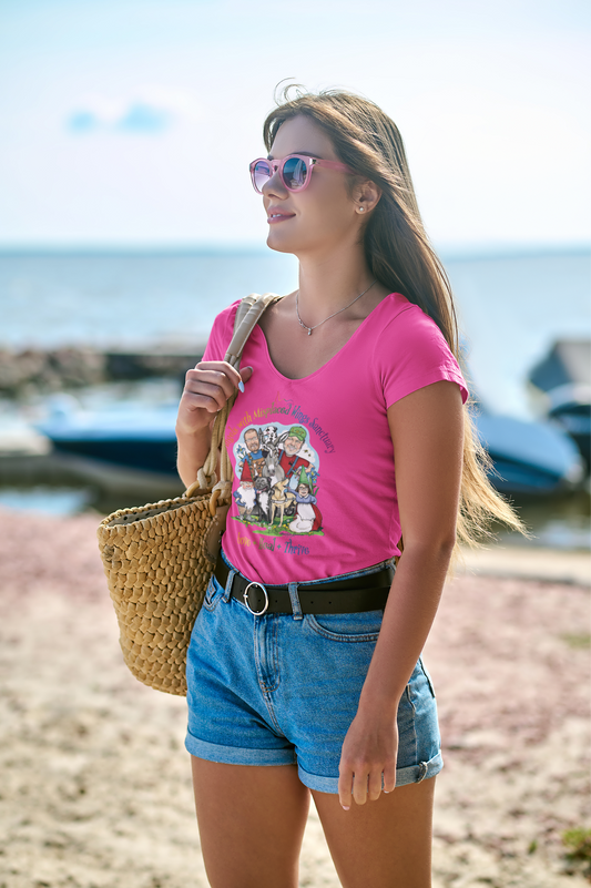 Angels With Misplaced Wings V-Neck (available in several colors) - Ruff Life Rescue Wear