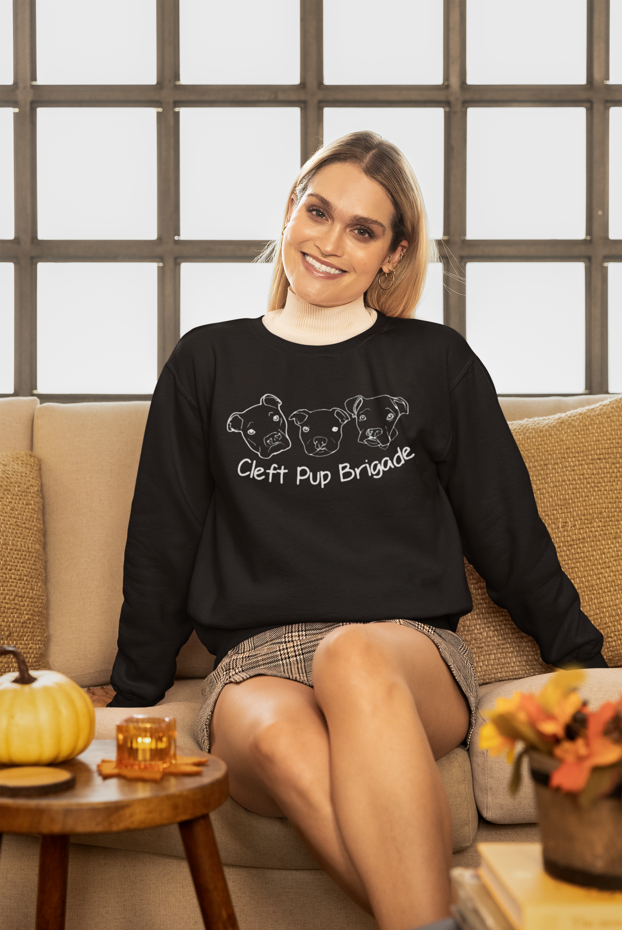 Cleft Pup Brigade B&W Logo Sweatshirt (available in several colors)