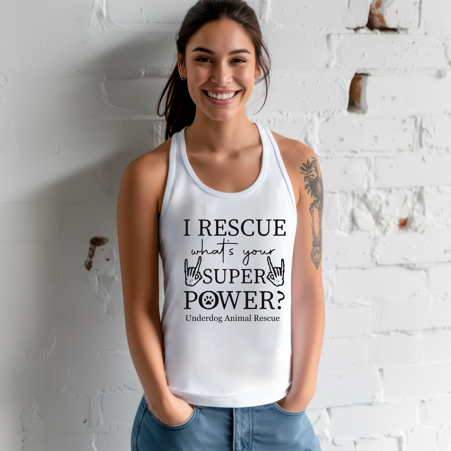 Super Power Racerback Tank (Available in several colors) - Ruff Life Rescue Wear
