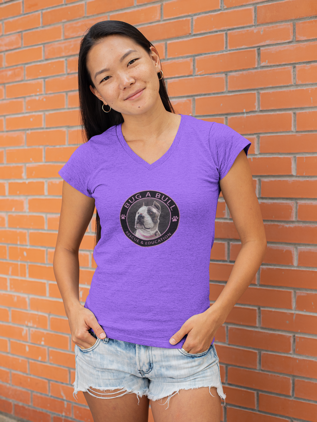 Bug A Bull Ladies Triblend Relaxed V-Neck (Available in several colors)