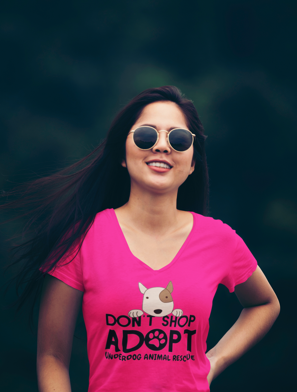 Adopt Don't Shop V-Neck (available in several colors)
