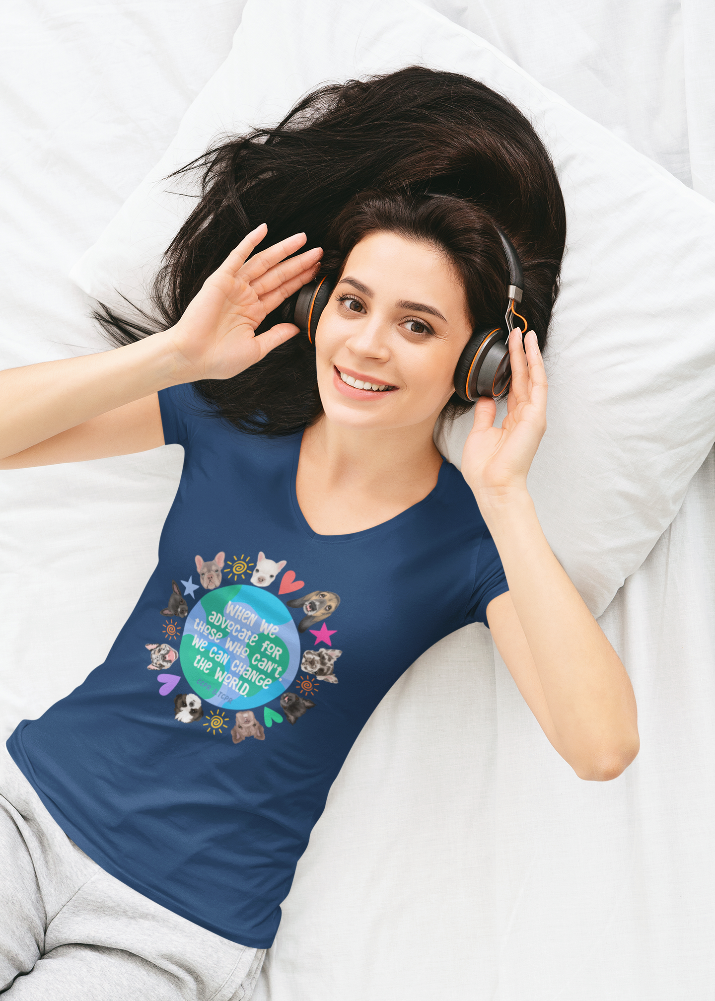 World Ladies V-Neck T-Shirt - Ruff Life Rescue Wear