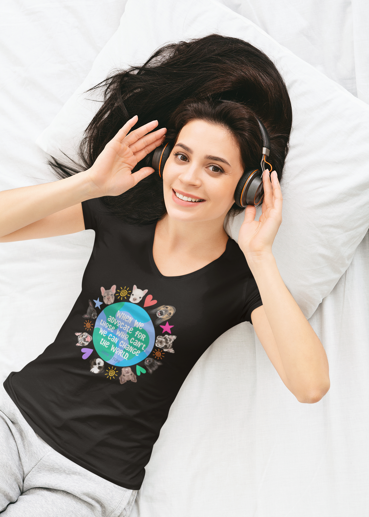 World Ladies V-Neck T-Shirt - Ruff Life Rescue Wear