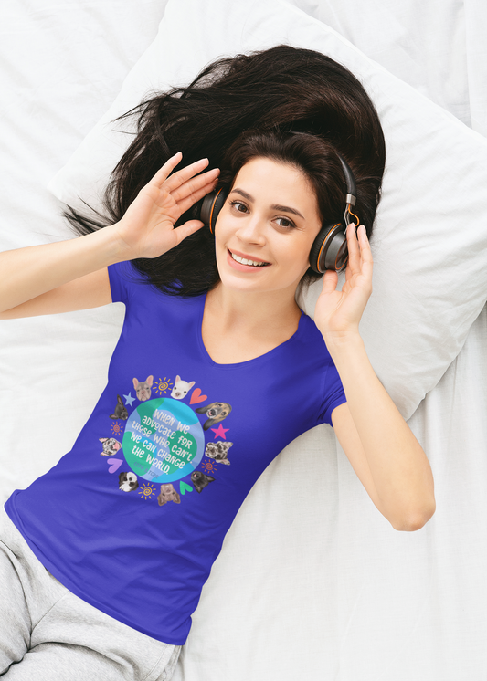 World Ladies V-Neck T-Shirt - Ruff Life Rescue Wear