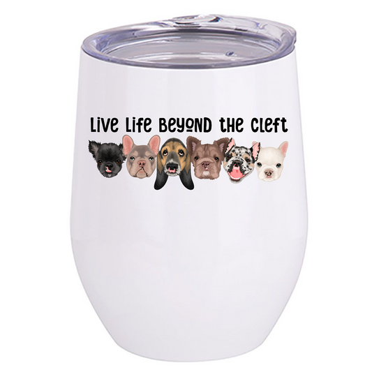 Cleft Pup Rescue Stainless Steel Wine Tumbler (several designs available)