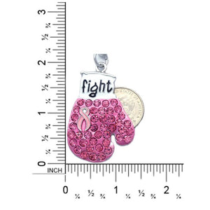 Breast Cancer Awareness Pink Ribbon Boxing Glove Keychain Key Ring Charm - Ruff Life Rescue Wear