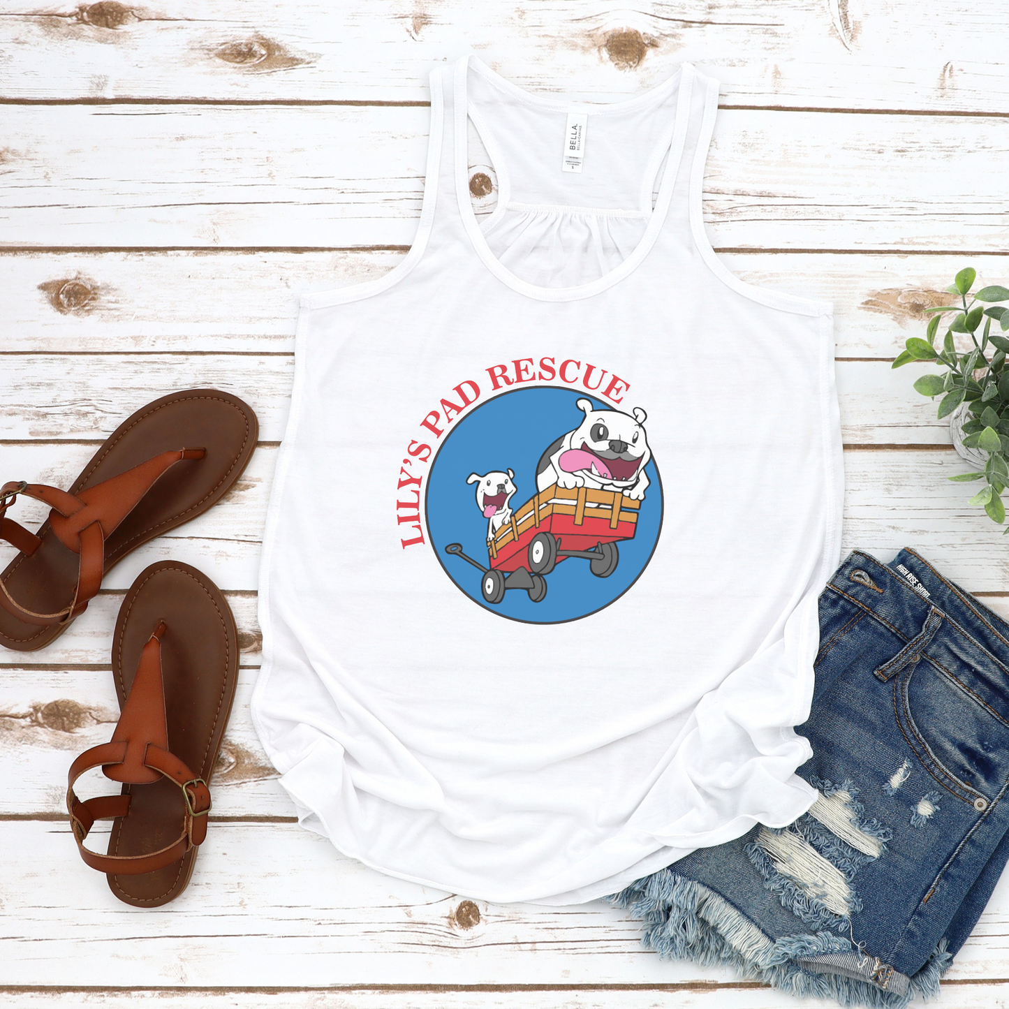 Lily's Pad Flowy Racerback Tank - Ruff Life Rescue Wear