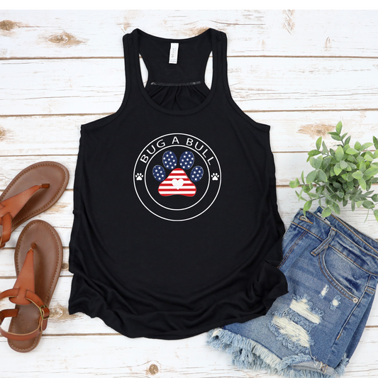 Bug A Bull Patriotic Flowy Racerback Tank - Ruff Life Rescue Wear