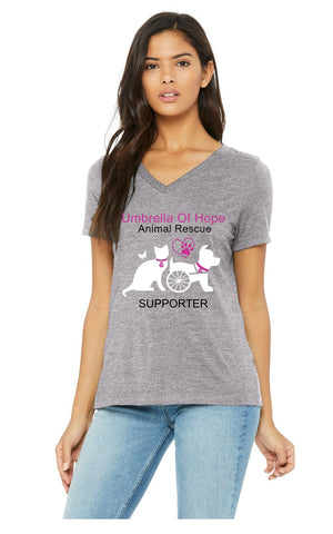 Umbrella of Hope Relaxed Fit V-Neck - Ruff Life Rescue Wear