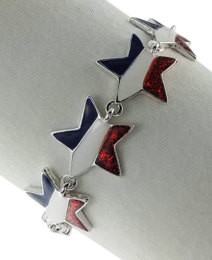 Silver Plated Patriotic Bracelet - Ruff Life Rescue Wear
