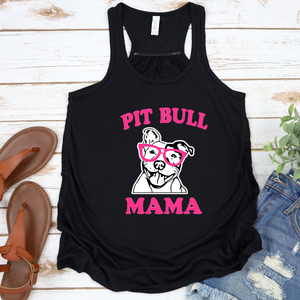 Pit Bull Mama Flowy Racerback Tank - Ruff Life Rescue Wear
