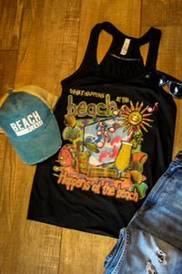 What Happens at the Beach Flowy Racerback Tank - Ruff Life Rescue Wear