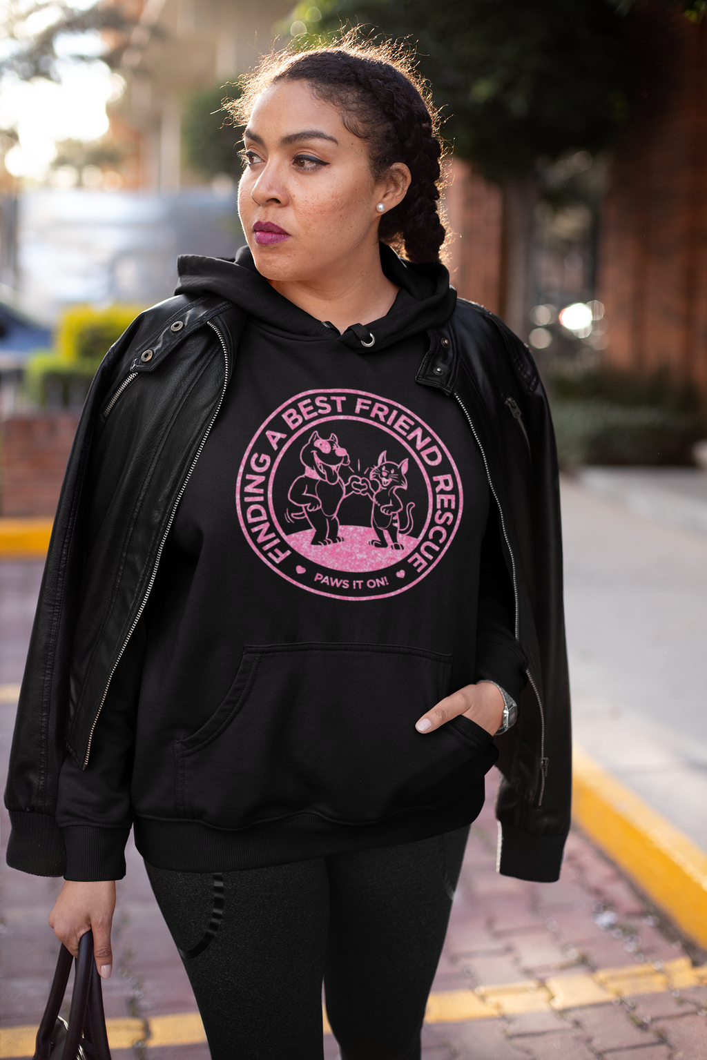 Breast Cancer Awareness Finding A Best Friend Pullover Hoodie