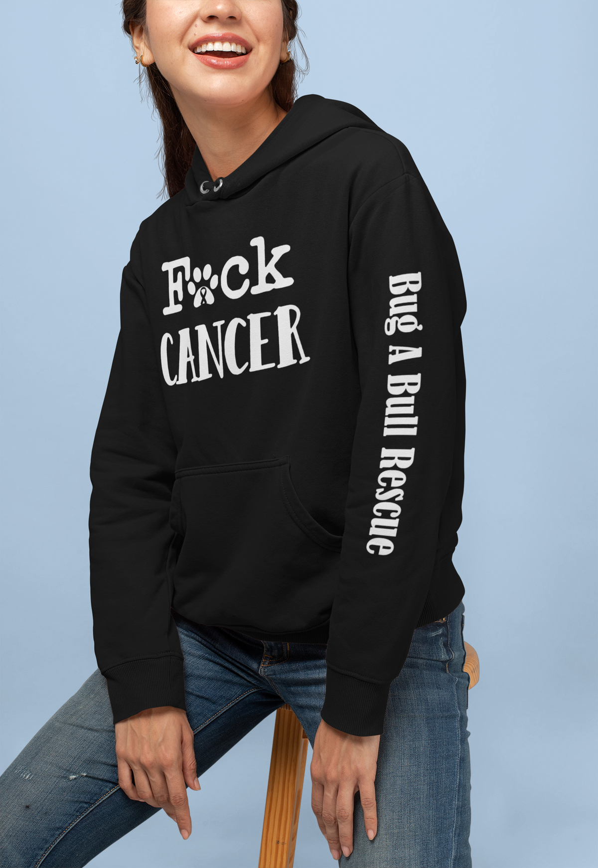 F*ck Cancer Bug a Bull Rescue - Unisex Pullover Hoodie - Ruff Life Rescue Wear
