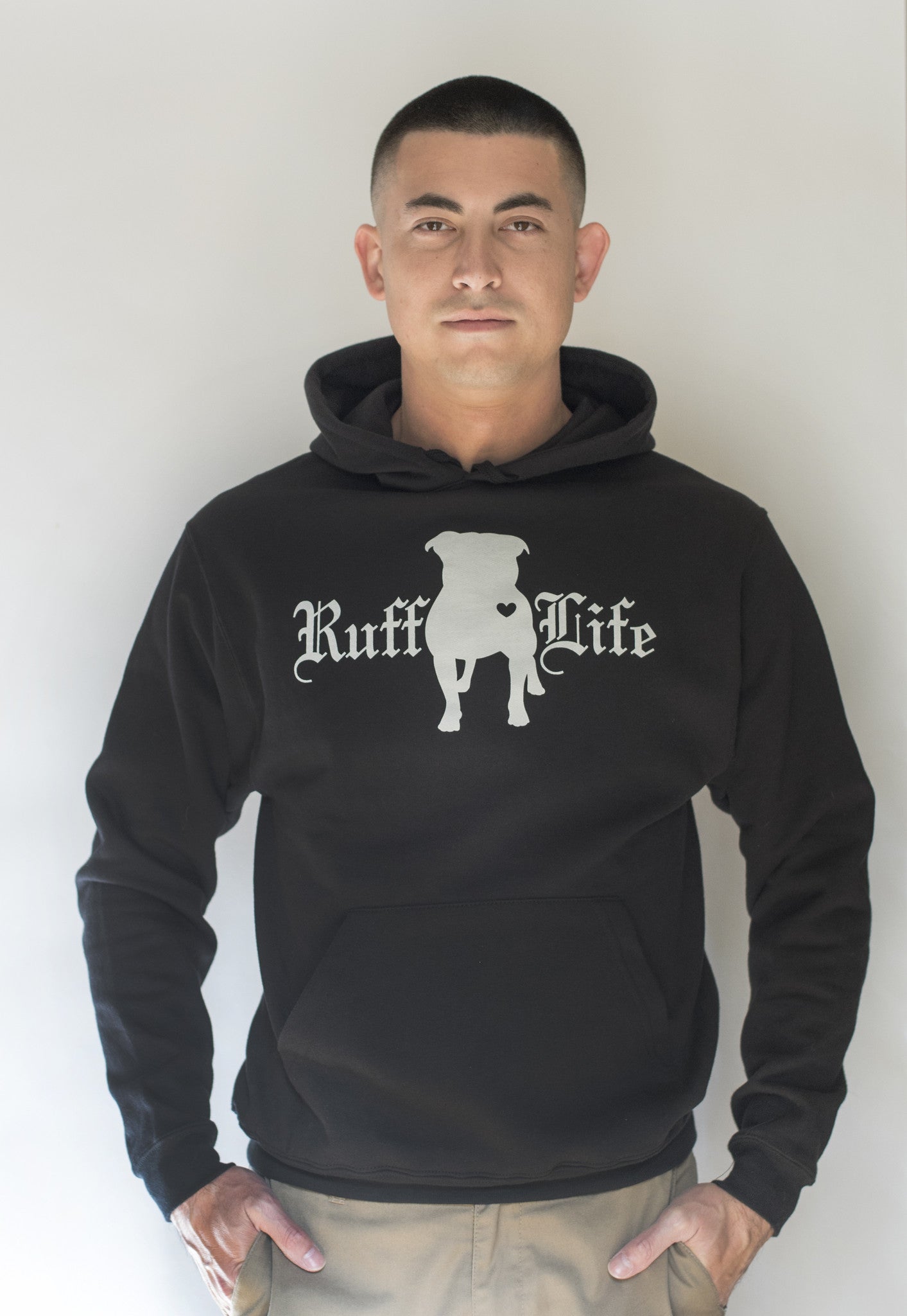 Unisex Pitty Pull Over Hoodie - Ruff Life Rescue Wear