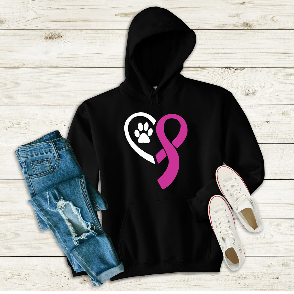 Breast Cancer Awareness Recycled Pets Pull Over Hoodie - Ruff Life Rescue Wear