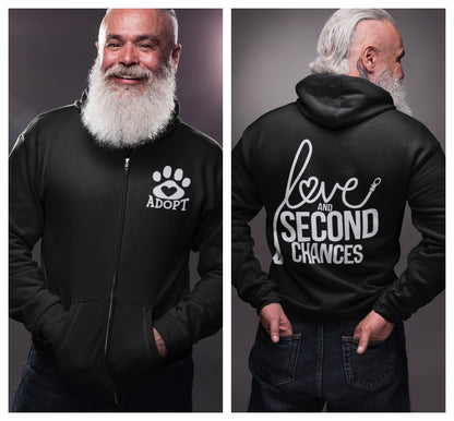 Love & Second  Zip Up Hoodie - Ruff Life Rescue Wear