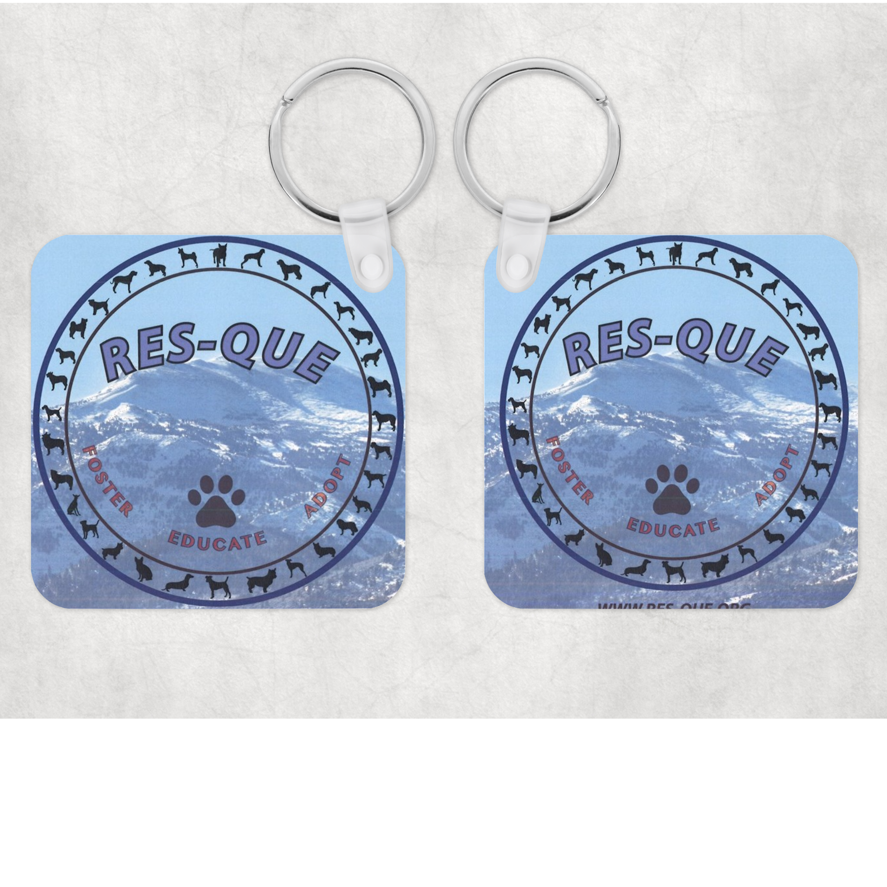Res-Que Keychains Double-Sided Pendants - Ruff Life Rescue Wear
