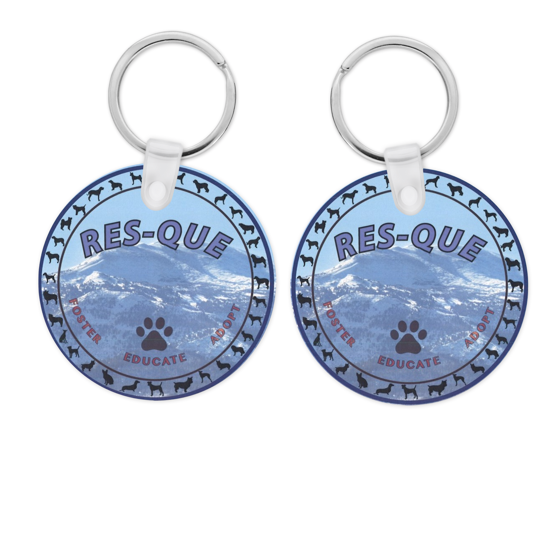 Res-Que Keychains Double-Sided Pendants - Ruff Life Rescue Wear