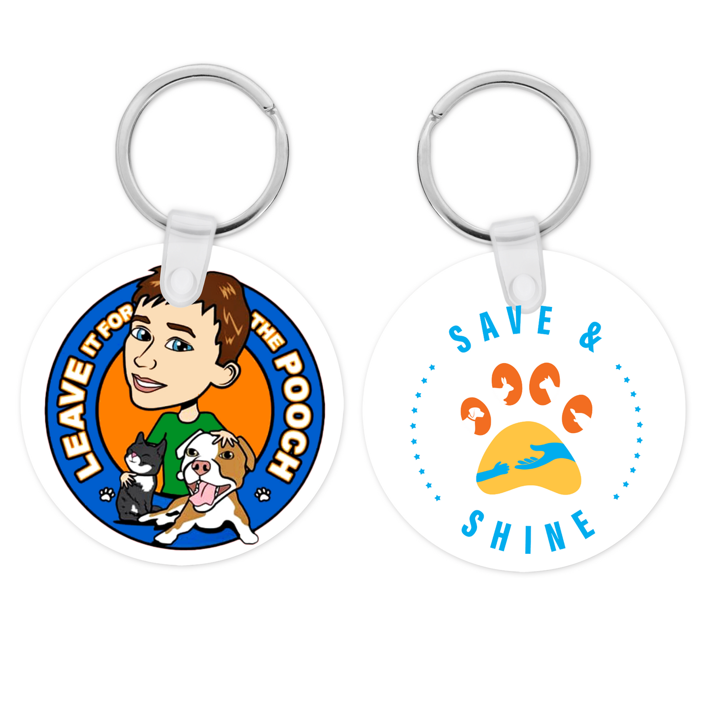 Leave It For The Pooch Keychains Double-Sided Pendants - Ruff Life Rescue Wear