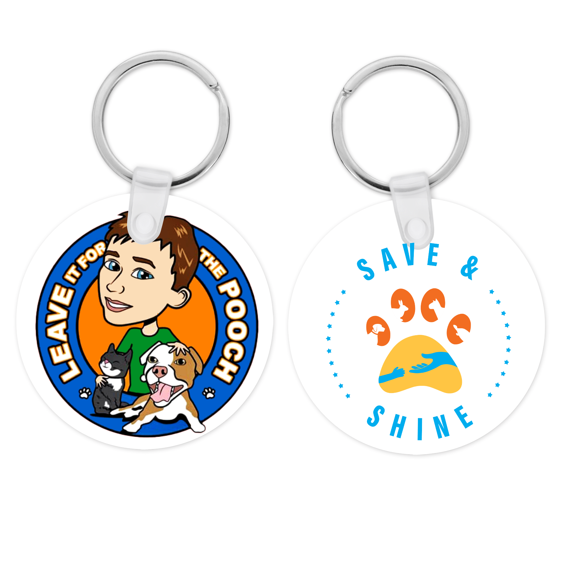 Leave It For The Pooch Keychains Double-Sided Pendants - Ruff Life Rescue Wear