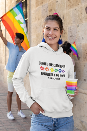 Pride Umbrella of Hope - Unisex Pullover Hoodie - Ruff Life Rescue Wear