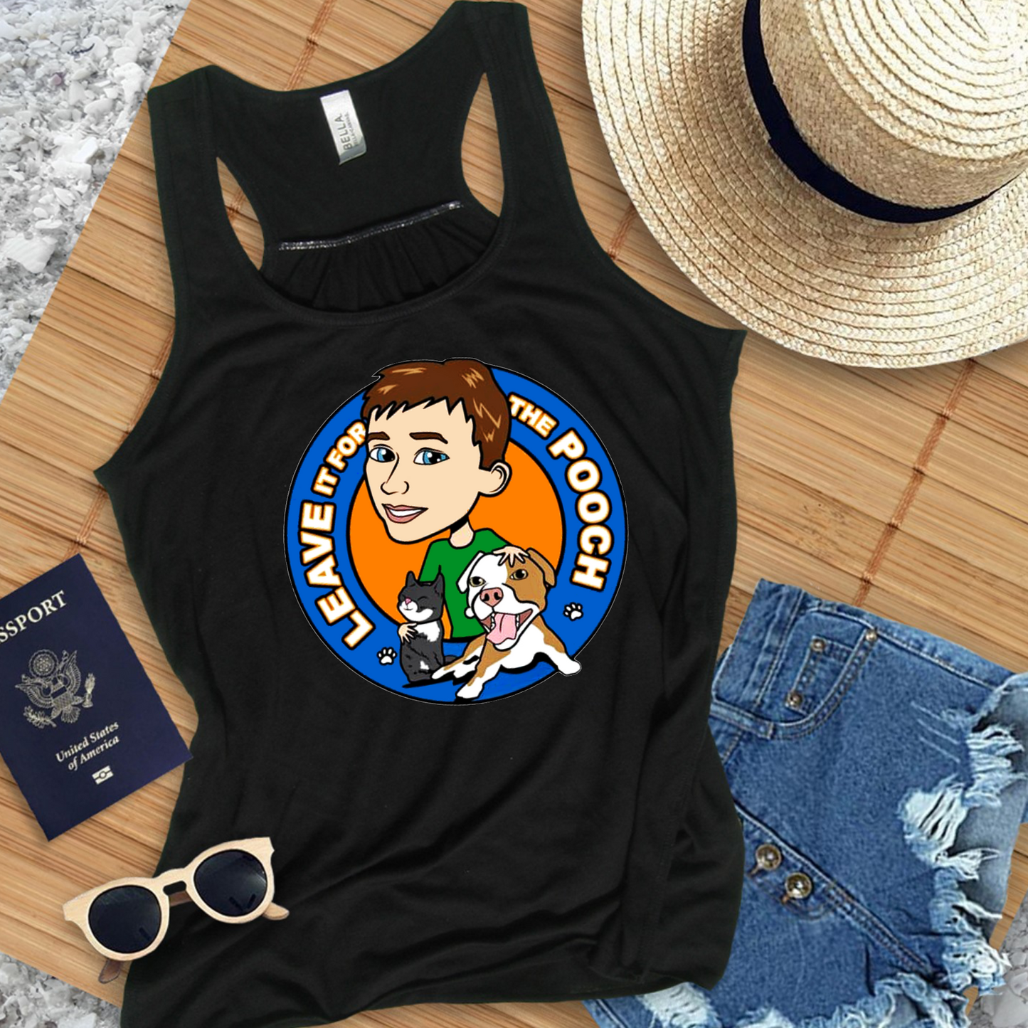Leave It For The Pooch Flowy Racerback Tank - Ruff Life Rescue Wear