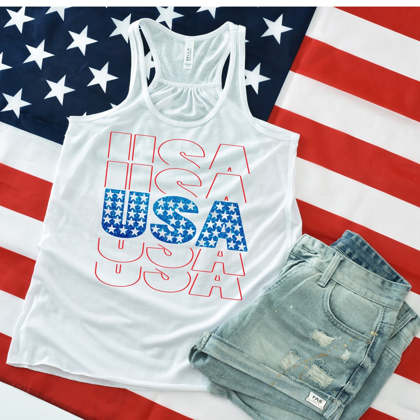 USA Racerback Tank - Ruff Life Rescue Wear