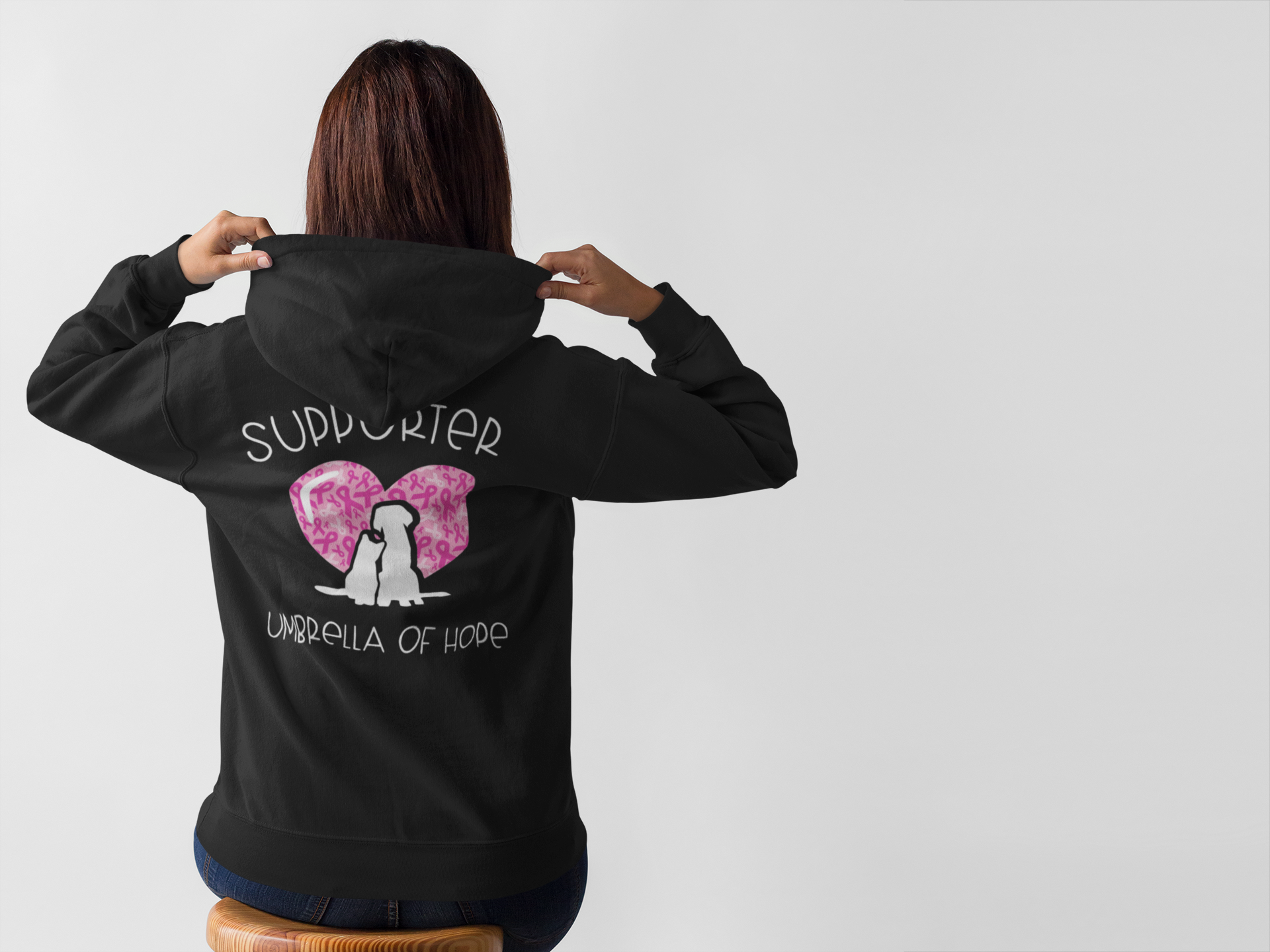UOH Breast Cancer Awareness Zip Up Hoodie