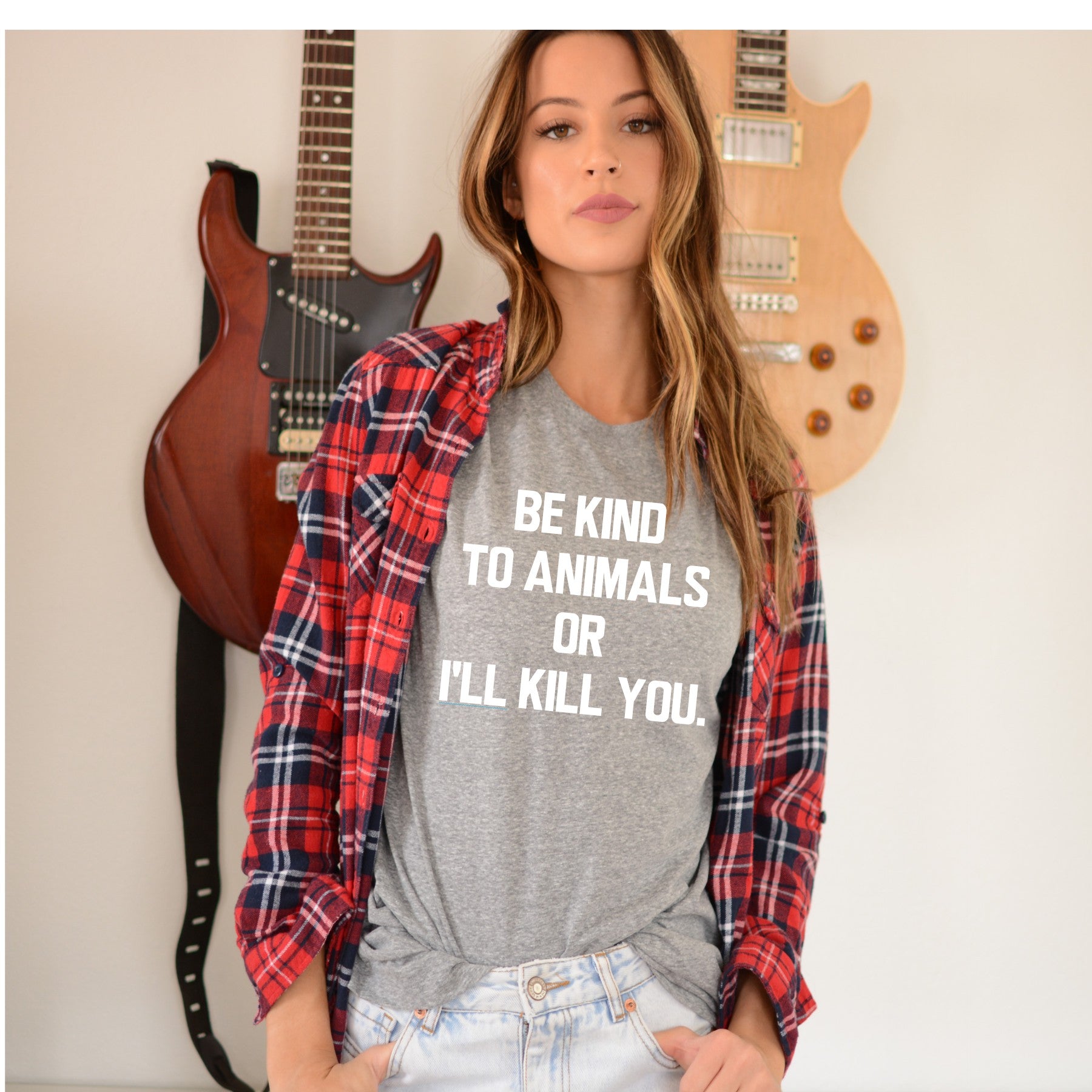 Be Kind to Animals or I'll Kill You Unisex Tee - Ruff Life Rescue Wear