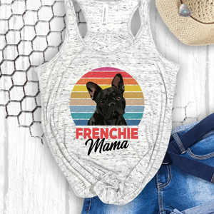 Frenchie Mom Flowy Racerback Tank - Ruff Life Rescue Wear