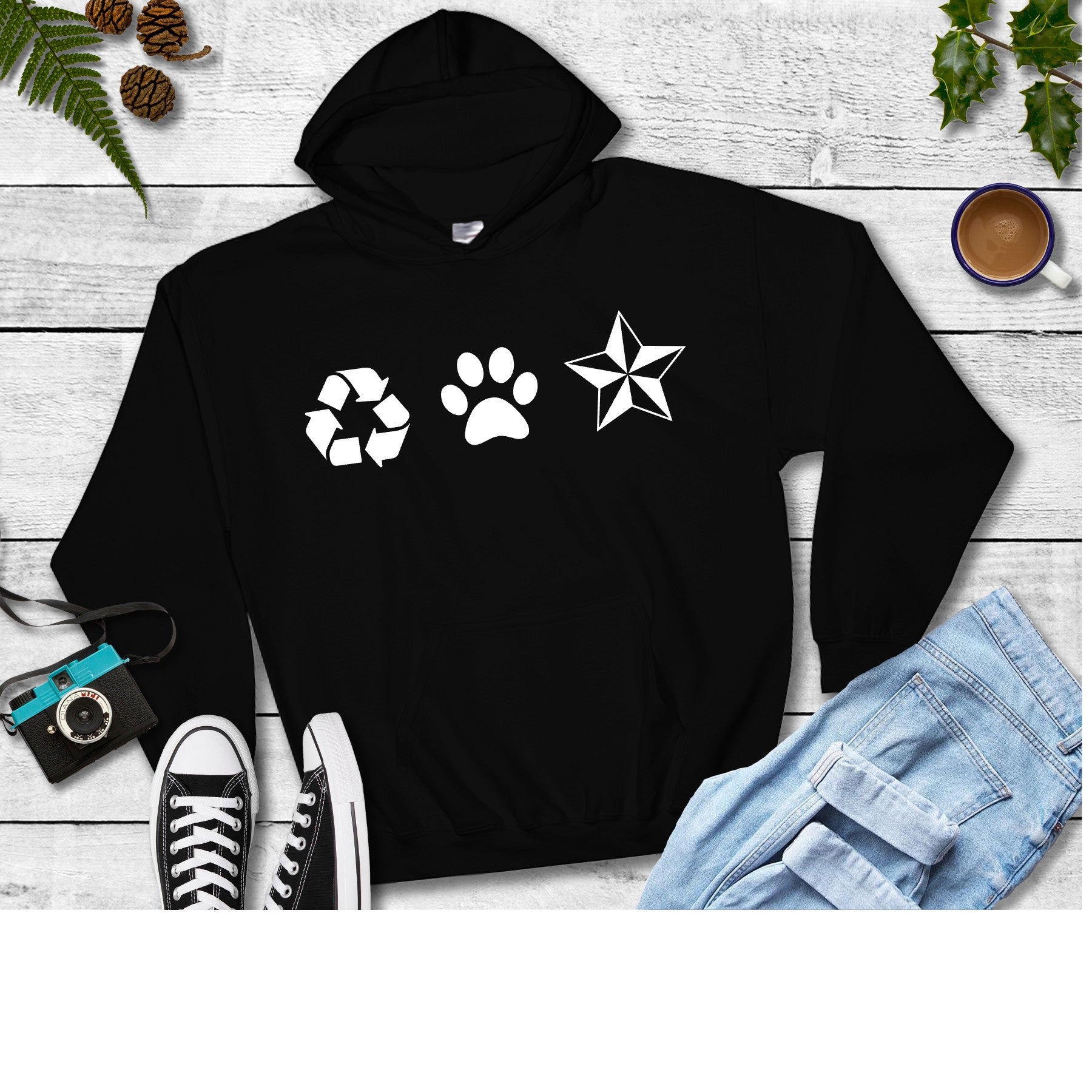 New Recycled Pets Pull Over Hoodie - Ruff Life Rescue Wear