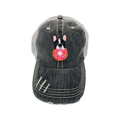 French Bulldog Donut Vintage Trucker Cap