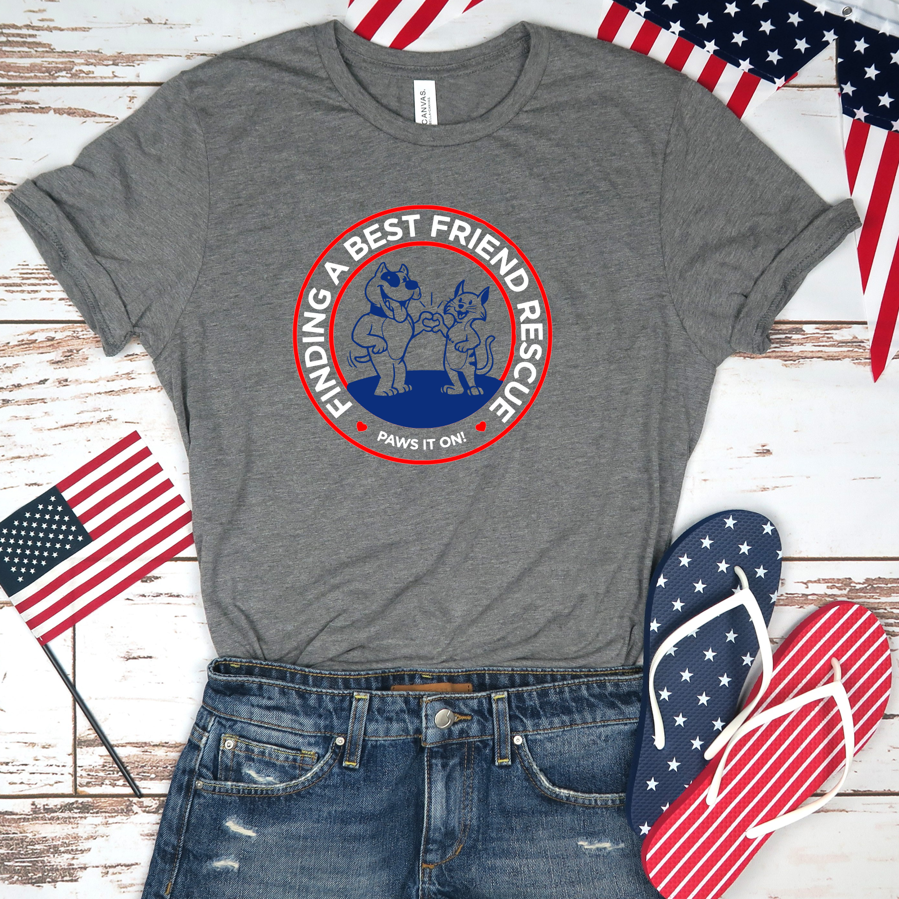 Patriotic Finding A Best Friend Rescue Unisex - Ruff Life Rescue Wear