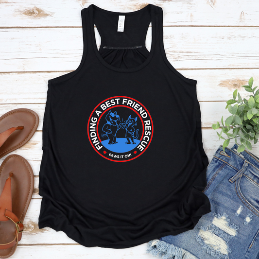 Patriotic Finding a Best Friend Flowy Racerback Tank - Ruff Life Rescue Wear