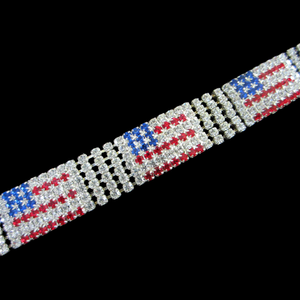 Patriotic American Flag Austrian Crystal Tennis Bracelet - Ruff Life Rescue Wear