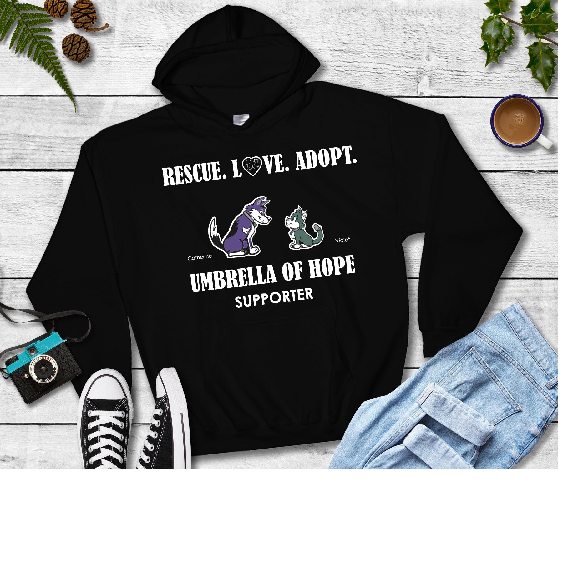 Umbrella of Hope Rescue - Unisex Pullover Hoodie - Ruff Life Rescue Wear