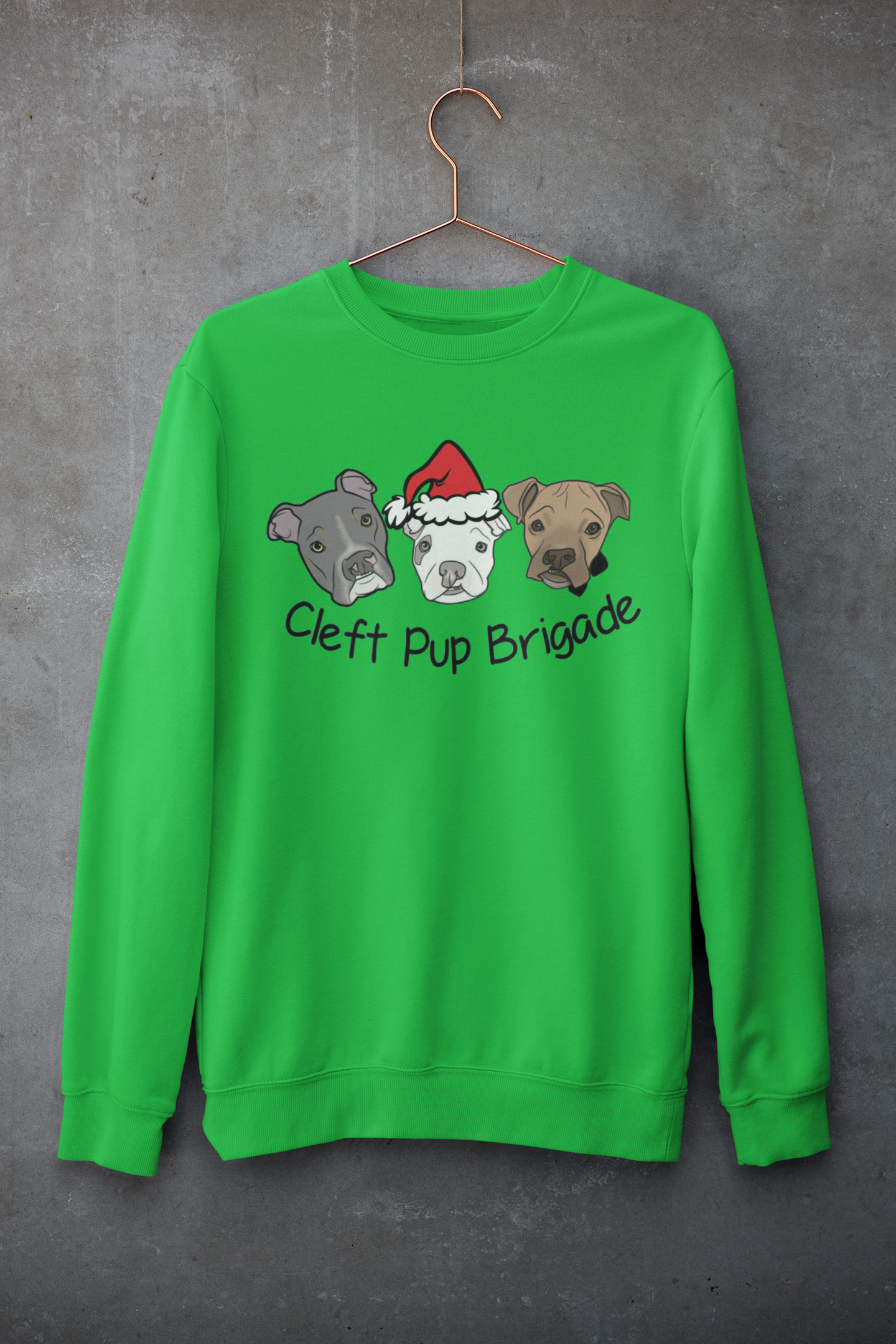 Cleft Pup Brigade Christmas Sweatshirts (Available in several colors)