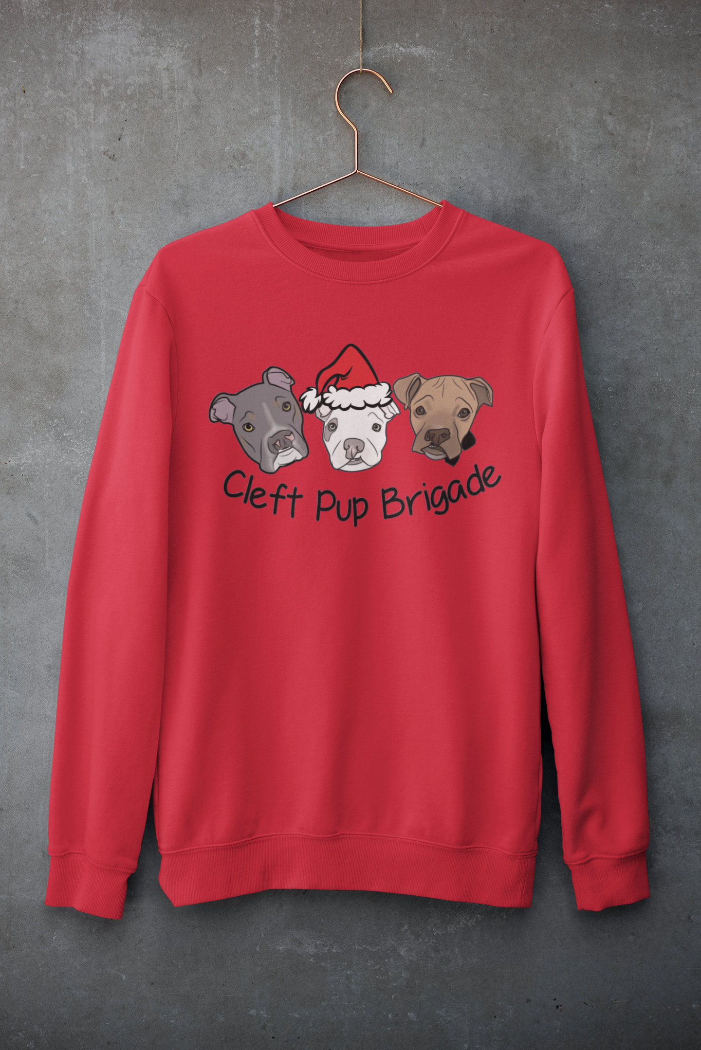 Cleft Pup Brigade Christmas Sweatshirts (Available in several colors)