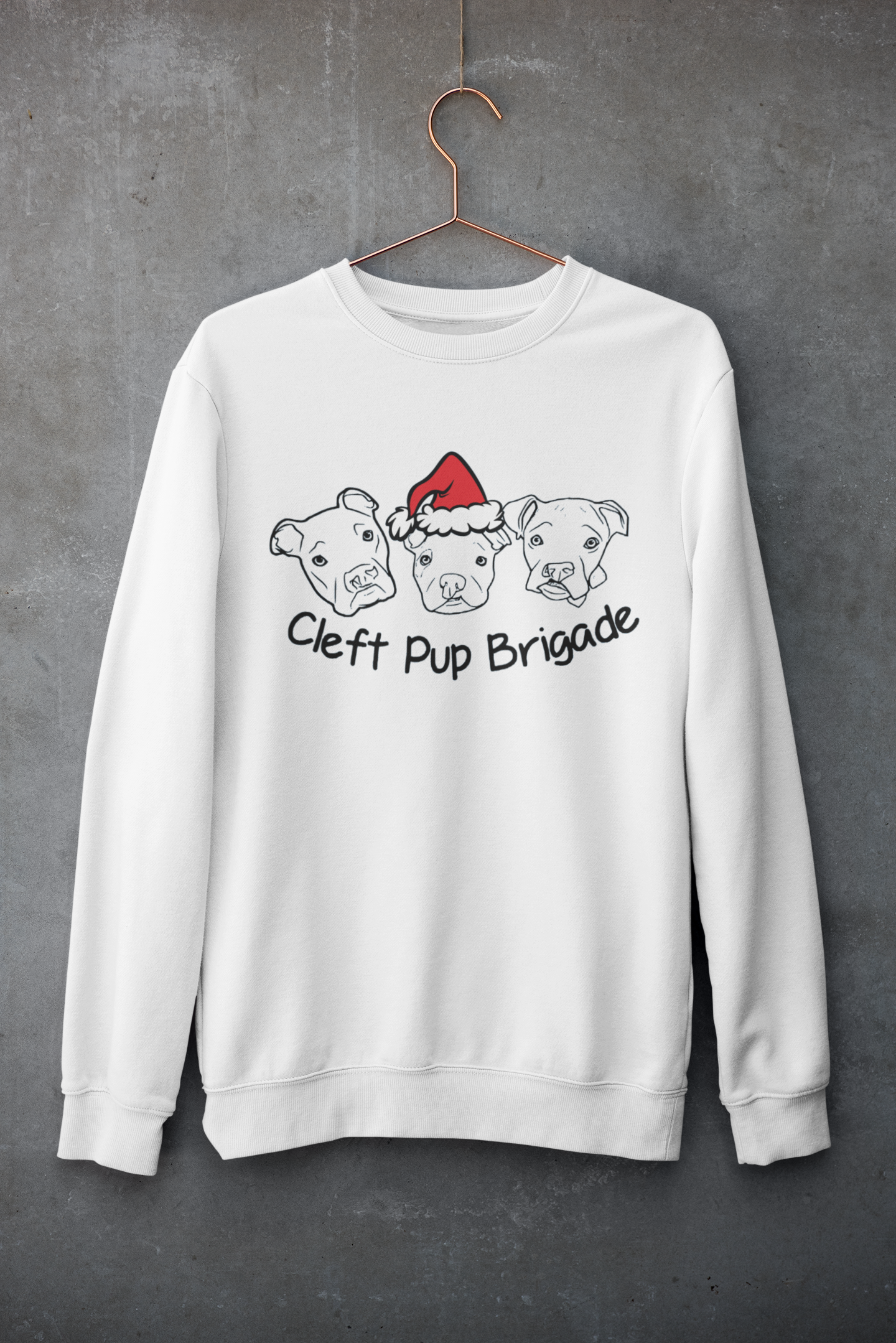 Cleft Pup Brigade Christmas Sweatshirts (Available in several colors)